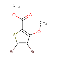 Chemical structure of methyl 4,5-dibromo-3-methoxythiophene-2-carboxylate - CSSB00009994758