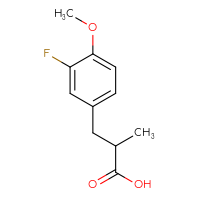 Chemical structure of 3-(3-fluoro-4-methoxyphenyl)-2-methylpropanoic acid - CSSB00000699146