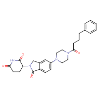 Chemical structure of 3-{1-oxo-5-[4-(4-phenylbutanoyl)piperazin-1-yl]-2,3-dihydro-1H-isoindol-2-yl}piperidine-2,6-dione - CSSB21531598469