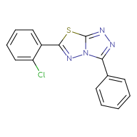 Chemical structure of 6-(2-chlorophenyl)-3-phenyl-[1,2,4]triazolo[3,4-b][1,3,4]thiadiazole - CSSB00121602501