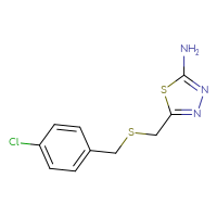 Chemical structure of 5-({[(4-chlorophenyl)methyl]sulfanyl}methyl)-1,3,4-thiadiazol-2-amine - CSSB00006003975