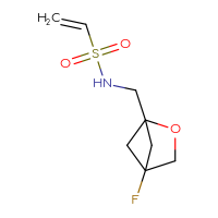 Chemical structure of N-({4-fluoro-2-oxabicyclo[2.1.1]hexan-1-yl}methyl)ethene-1-sulfonamide - CSMB03549964298