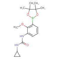 Chemical structure of 3-cyclopropyl-1-[2-methoxy-3-(4,4,5,5-tetramethyl-1,3,2-dioxaborolan-2-yl)phenyl]urea - CSSB20636680582