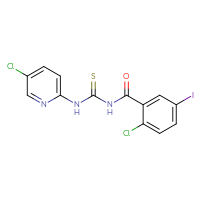 Chemical structure of 1-(2-chloro-5-iodobenzoyl)-3-(5-chloropyridin-2-yl)thiourea - CSSB00121715459