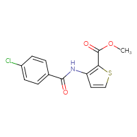 Chemical structure of methyl 3-(4-chlorobenzamido)thiophene-2-carboxylate - CSSB00000604242