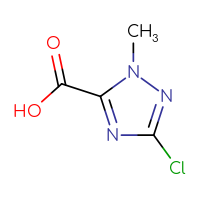 Chemical structure of 3-chloro-1-methyl-1H-1,2,4-triazole-5-carboxylic acid - CSSB00010980094