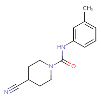 Chemical structure of 4-cyano-N-(3-methylphenyl)piperidine-1-carboxamide - CSSB00000809849