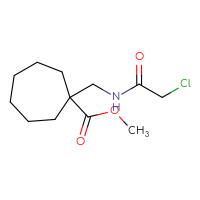 Chemical structure of methyl 1-[(2-chloroacetamido)methyl]cycloheptane-1-carboxylate - CSSB21332167126