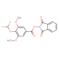Chemical structure of 1,3-dioxo-2,3-dihydro-1H-isoindol-2-yl 4-(difluoromethoxy)-3,5-dimethoxybenzoate - CSSB00133016731