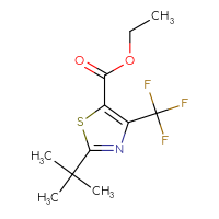 Chemical structure of ethyl 2-tert-butyl-4-(trifluoromethyl)-1,3-thiazole-5-carboxylate - CSSB00002943243