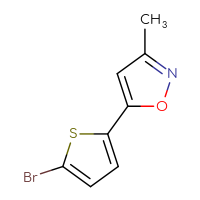 Chemical structure of 5-(5-bromothiophen-2-yl)-3-methyl-1,2-oxazole - CSSB00021451792
