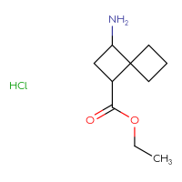 Chemical structure of ethyl 3-aminospiro[3.3]heptane-1-carboxylate hydrochloride - CSSB20963527334