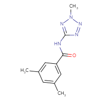 Chemical structure of 3,5-dimethyl-N-(2-methyl-2H-1,2,3,4-tetrazol-5-yl)benzamide - CSSB00103408786