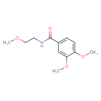 Chemical structure of 3,4-dimethoxy-N-(2-methoxyethyl)benzamide - CSSB00046488526