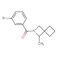 Chemical structure of 2-(3-bromobenzoyl)-1-methyl-2-azaspiro[3.3]heptane - CSSB21432558859