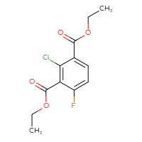 Chemical structure of 1,3-diethyl 2-chloro-4-fluorobenzene-1,3-dicarboxylate - CSSB21103684074