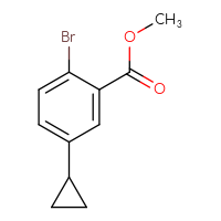 Chemical structure of methyl 2-bromo-5-cyclopropylbenzoate - CSSB00010269582