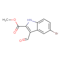 Chemical structure of methyl 5-bromo-3-formyl-1H-indole-2-carboxylate - CSSB03557347832