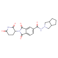 Chemical structure of 2-(2,6-dioxopiperidin-3-yl)-N-{octahydrocyclopenta[c]pyrrol-2-yl}-1,3-dioxo-2,3-dihydro-1H-isoindole-5-carboxamide - CSSB19649427511