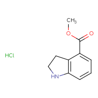 Chemical structure of methyl 2,3-dihydro-1H-indole-4-carboxylate hydrochloride - CSSB00016995493