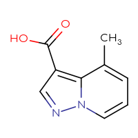 Chemical structure of 4-methylpyrazolo[1,5-a]pyridine-3-carboxylic acid - CSSB00009871768