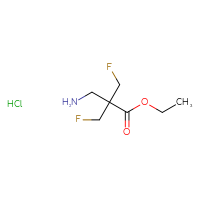 Chemical structure of ethyl 3-amino-2,2-bis(fluoromethyl)propanoate hydrochloride - CSSB21043415994