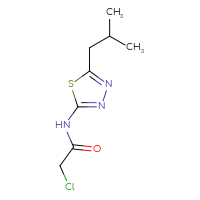 Chemical structure of 2-chloro-N-[5-(2-methylpropyl)-1,3,4-thiadiazol-2-yl]acetamide - CSSB00000183730
