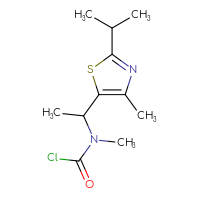 Chemical structure of N-methyl-N-{1-[4-methyl-2-(propan-2-yl)-1,3-thiazol-5-yl]ethyl}carbamoyl chloride - CSSB06828382828