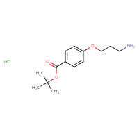 Chemical structure of tert-butyl 4-(3-aminopropoxy)benzoate hydrochloride - CSSB20620689428