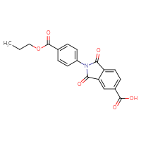 Chemical structure of 1,3-dioxo-2-[4-(propoxycarbonyl)phenyl]-2,3-dihydro-1H-isoindole-5-carboxylic acid - CSSB00020596623