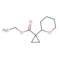 Chemical structure of ethyl 1-(oxan-2-yl)cyclopropane-1-carboxylate - CSSB00049150638
