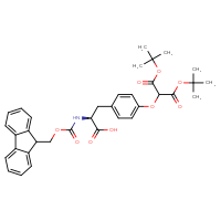 Chemical structure of (2S)-3-(4-{[1,3-bis(tert-butoxy)-1,3-dioxopropan-2-yl]oxy}phenyl)-2-({[(9H-fluoren-9-yl)methoxy]carbonyl}amino)propanoic acid - CSSB00132306713
