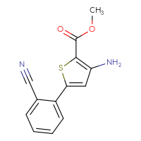 Chemical structure of methyl 3-amino-5-(2-cyanophenyl)thiophene-2-carboxylate - CSSB06580727701