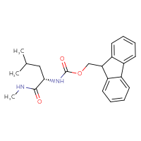 Chemical structure of (9H-fluoren-9-yl)methyl N-[(1S)-3-methyl-1-(methylcarbamoyl)butyl]carbamate - CSSB00106005626