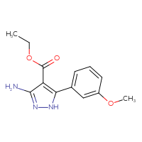 Chemical structure of ethyl 3-amino-5-(3-methoxyphenyl)-1H-pyrazole-4-carboxylate - CSSB00132701406