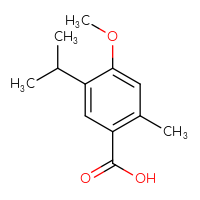 Chemical structure of 4-methoxy-2-methyl-5-(propan-2-yl)benzoic acid - CSSB00009999471