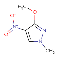 Chemical structure of 3-methoxy-1-methyl-4-nitro-1H-pyrazole - CSSB00010783895
