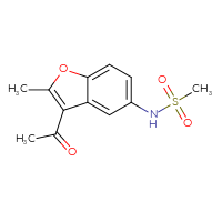 Chemical structure of N-(3-acetyl-2-methyl-1-benzofuran-5-yl)methanesulfonamide - CSSB00121585280