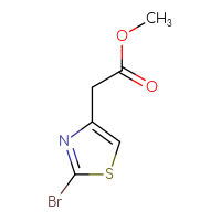 Chemical structure of methyl 2-(2-bromo-1,3-thiazol-4-yl)acetate - CSSB00010153560