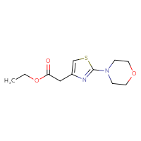 Chemical structure of ethyl 2-[2-(morpholin-4-yl)-1,3-thiazol-4-yl]acetate - CSSB00000256554
