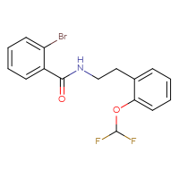 Chemical structure of 2-bromo-N-{2-[2-(difluoromethoxy)phenyl]ethyl}benzamide - CSSB02123231801