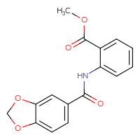 Chemical structure of methyl 2-(2H-1,3-benzodioxole-5-amido)benzoate - CSSB00046164984