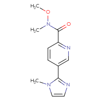 Chemical structure of N-methoxy-N-methyl-5-(1-methyl-1H-imidazol-2-yl)pyridine-2-carboxamide - CSSB21151592154