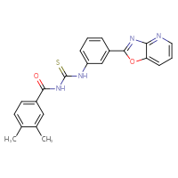 Chemical structure of 3-(3,4-dimethylbenzoyl)-1-(3-{[1,3]oxazolo[4,5-b]pyridin-2-yl}phenyl)thiourea - CSSB00121706576
