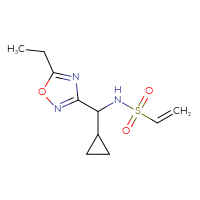Chemical structure of N-[cyclopropyl(5-ethyl-1,2,4-oxadiazol-3-yl)methyl]ethene-1-sulfonamide - CSSB21332096142