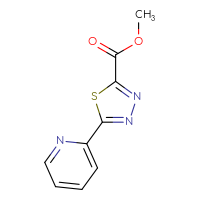 Chemical structure of methyl 5-(pyridin-2-yl)-1,3,4-thiadiazole-2-carboxylate - CSSB00010873140
