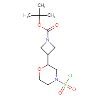 Chemical structure of tert-butyl 3-[4-(chlorosulfonyl)morpholin-2-yl]azetidine-1-carboxylate - CSSB06629205657
