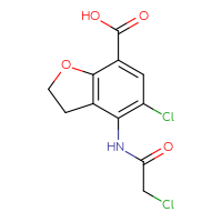 Chemical structure of 5-chloro-4-(2-chloroacetamido)-2,3-dihydro-1-benzofuran-7-carboxylic acid - CSSB21531615867