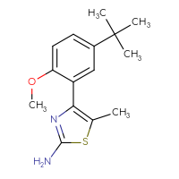 Chemical structure of 4-(5-tert-butyl-2-methoxyphenyl)-5-methyl-1,3-thiazol-2-amine - CSSB00133288349