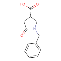 Chemical structure of (3S)-1-benzyl-5-oxopyrrolidine-3-carboxylic acid - CSSB00010162429